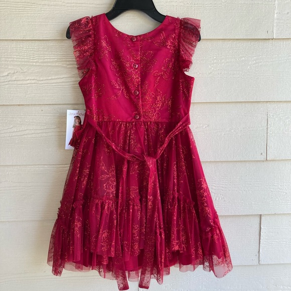 Glittery Jona Michelle Kids Red Dress - Picture 10 of 12